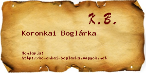 Koronkai Boglárka névjegykártya