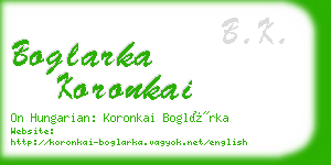 boglarka koronkai business card